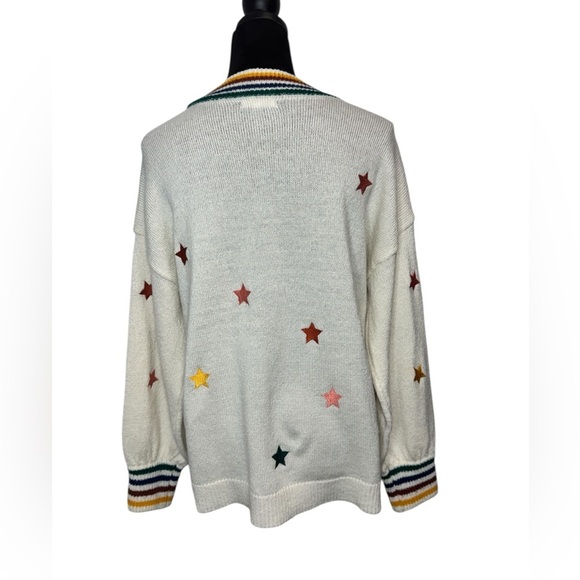 Maurices Star Print Pullover Sweater Beige - Picture 2 of 10